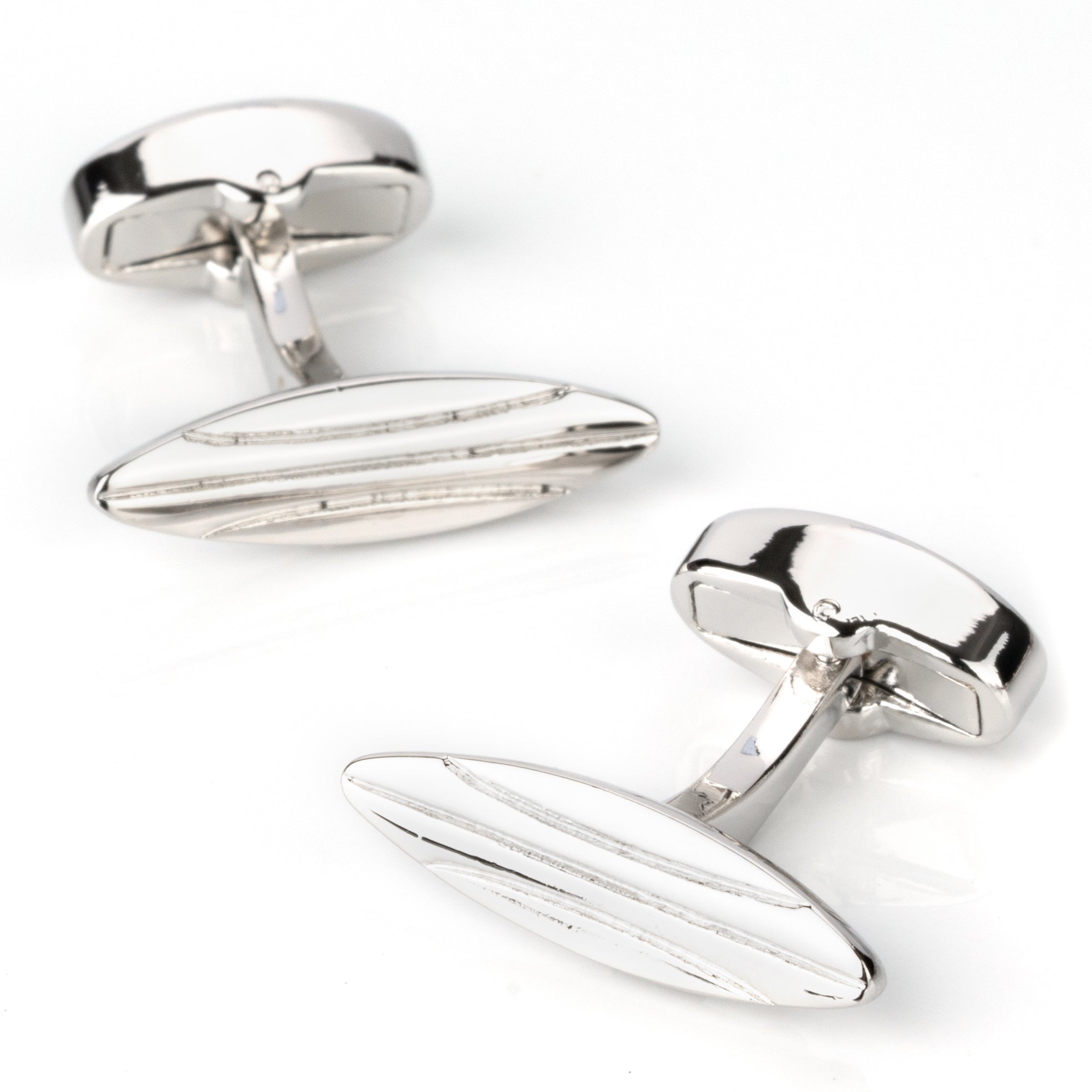 Silver Surfboard Cufflinks
