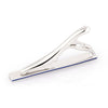 Brushed Silver with Dark Blue Edge Small Tie Clip