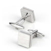 Brushed Square Silver Cufflinks