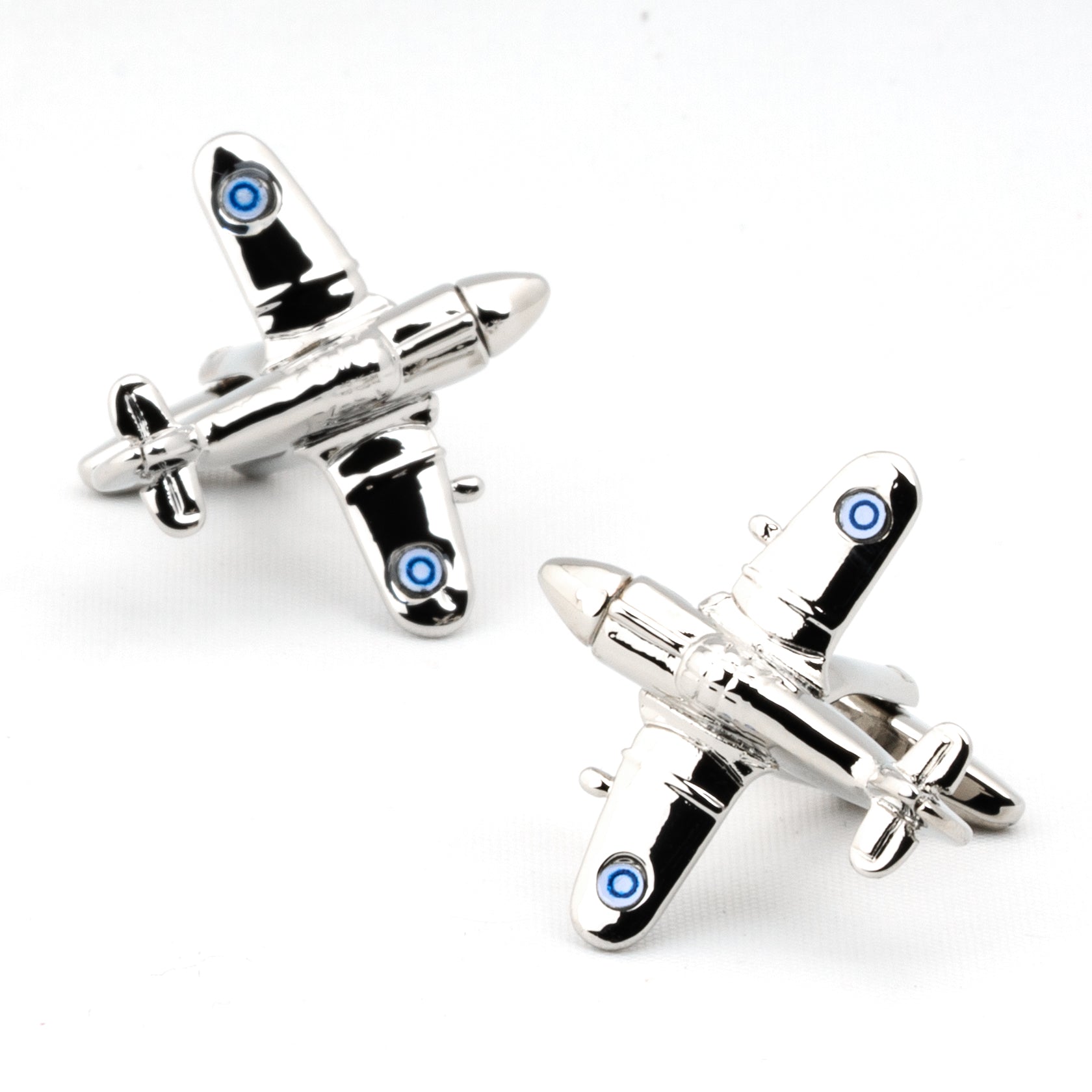 Silver Fighter Jet Plane Cufflinks